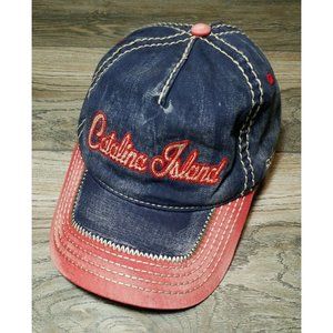 Catalina Island Essencial Caps 100% Cotton Adjustable Back Red Tan Blue